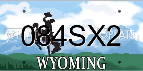 084SX2 Wyoming License Plate