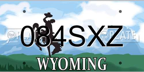 084SXZ Wyoming License Plate