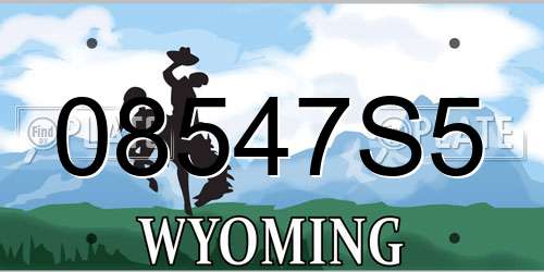 08547S5 Wyoming License Plate
