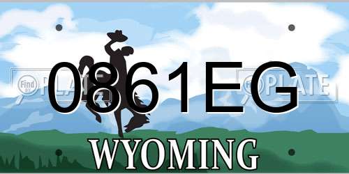 0861EG Wyoming License Plate