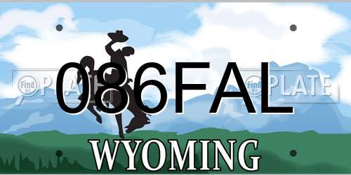 086FAL Wyoming License Plate