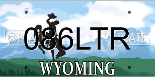 086LTR Wyoming License Plate
