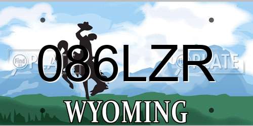 086LZR Wyoming License Plate