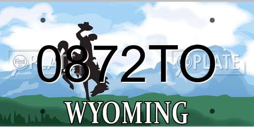 0872TO Wyoming License Plate