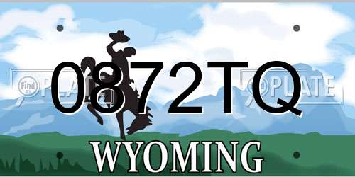 0872TQ Wyoming License Plate