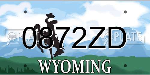 0872ZD Wyoming License Plate