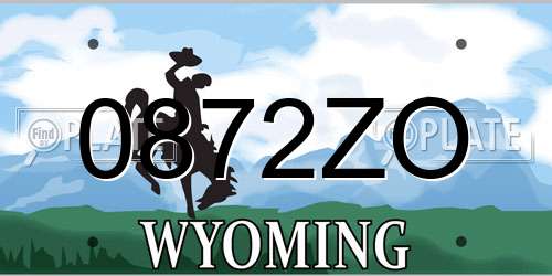0872ZO Wyoming License Plate