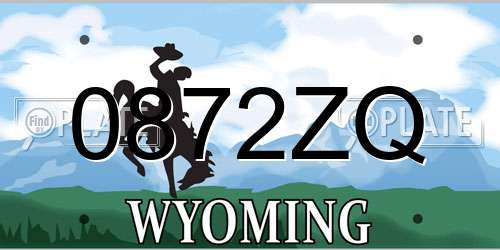 0872ZQ Wyoming License Plate
