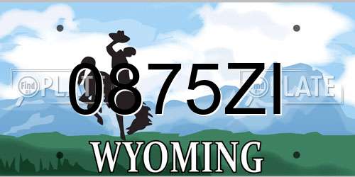 0875ZI Wyoming License Plate
