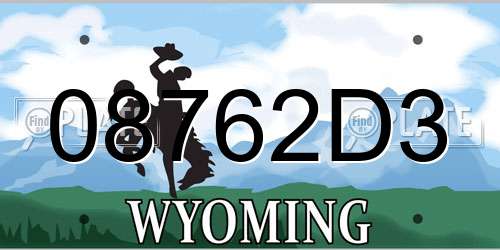 08762D3 Wyoming License Plate