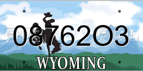 08762O3 Wyoming License Plate
