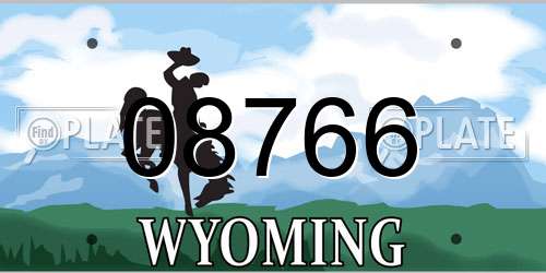 08766 Wyoming License Plate