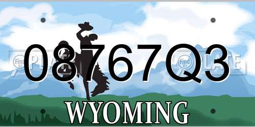 08767Q3 Wyoming License Plate