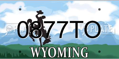 0877TO Wyoming License Plate