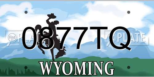 0877TQ Wyoming License Plate