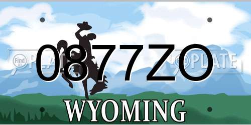 0877ZO Wyoming License Plate