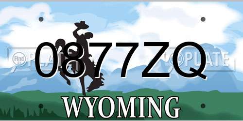 0877ZQ Wyoming License Plate