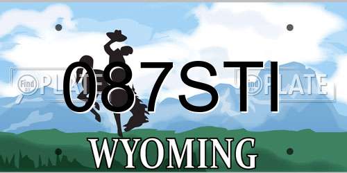 087STI Wyoming License Plate