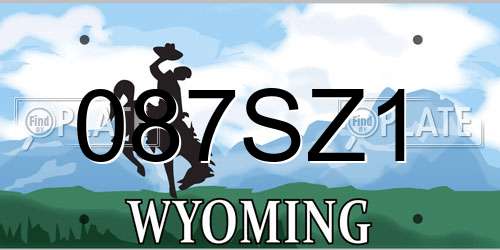 087SZ1 Wyoming License Plate