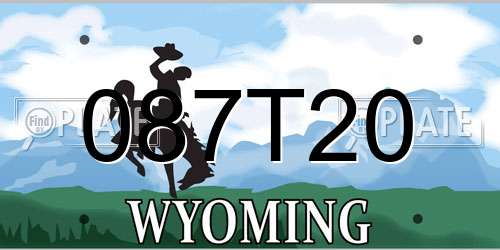 087T20 Wyoming License Plate