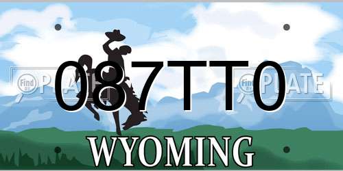 087TT0 Wyoming License Plate