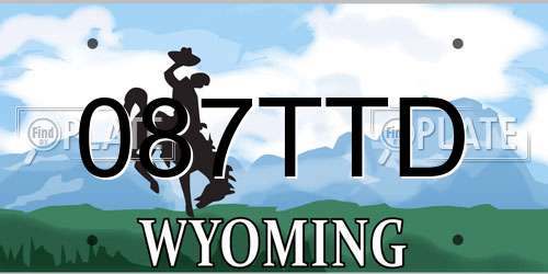 087TTD Wyoming License Plate