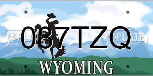 087TZQ Wyoming License Plate