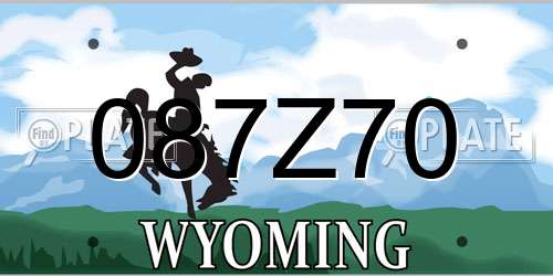 087Z70 Wyoming License Plate