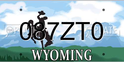 087ZT0 Wyoming License Plate
