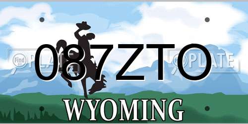087ZTO Wyoming License Plate