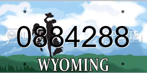 0884288 Wyoming License Plate