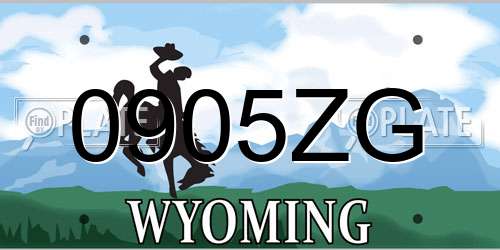 0905ZG Wyoming License Plate