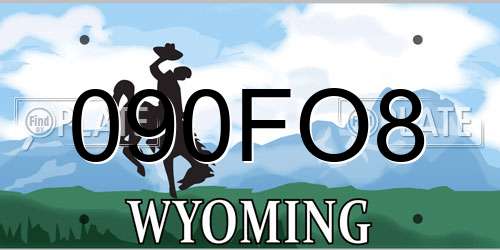 090FO8 Wyoming License Plate