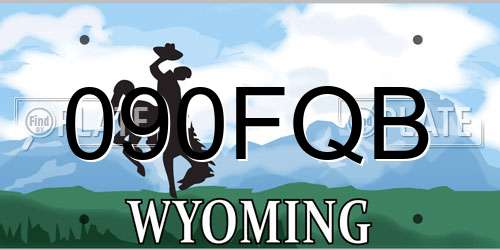 090FQB Wyoming License Plate