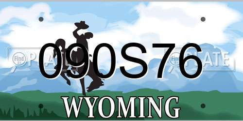 090S76 Wyoming License Plate