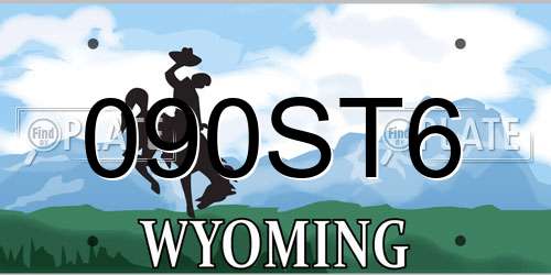 090ST6 Wyoming License Plate