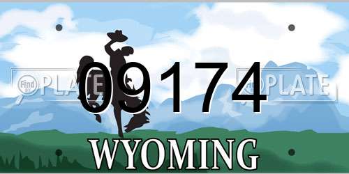 09174 Wyoming License Plate