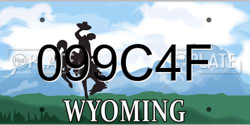 099C4F Wyoming License Plate