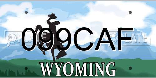 099CAF Wyoming License Plate