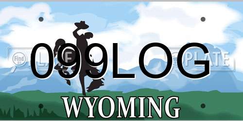 099LOG Wyoming License Plate