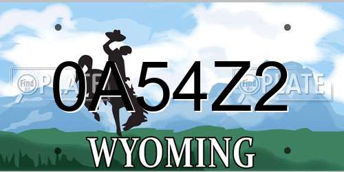 0A54Z2 Wyoming License Plate