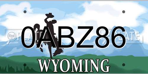 0ABZ86 Wyoming License Plate