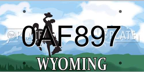 0AF897 Wyoming License Plate