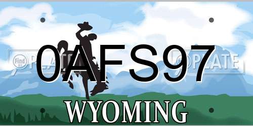 0AFS97 Wyoming License Plate