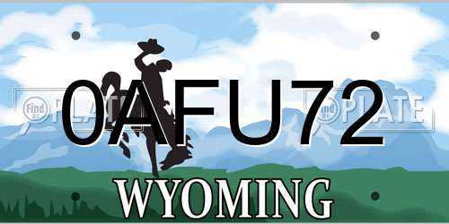 0AFU72 Wyoming License Plate