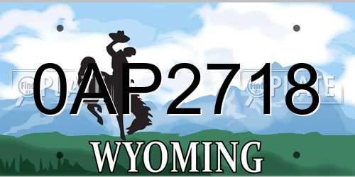 0AP2718 Wyoming License Plate