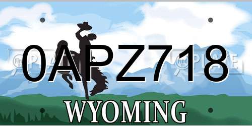 0APZ718 Wyoming License Plate