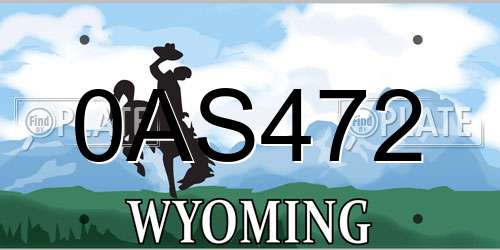 0AS472 Wyoming License Plate