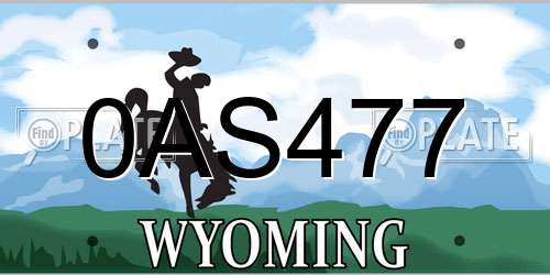 0AS477 Wyoming License Plate