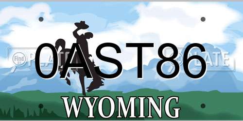 0AST86 Wyoming License Plate